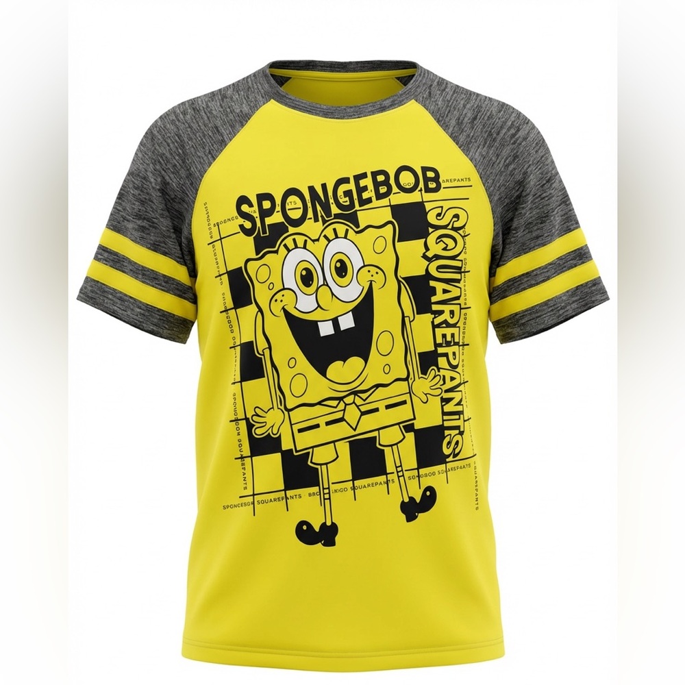 SpongeBob SquarePants Kids Tee in Yellow and Black -NEW